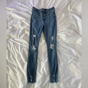 Hollister Dark Blue Ripped Skinny Jeans